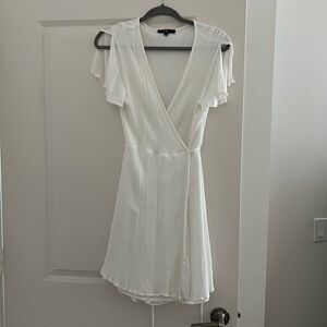 Lulu's Ivory Mini Wrap Dress